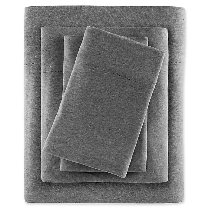 slide 2 of 4, Urban Habitat Heathered Jersey Queen Sheet Set - Charcoal, 1 ct