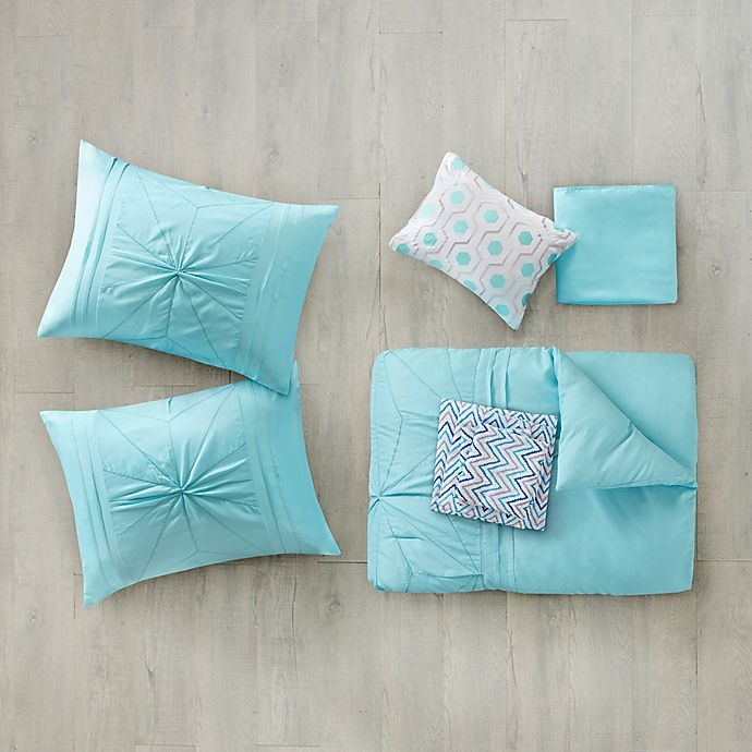 slide 4 of 5, Intelligent Design Toren Twin XL Comforter Set - Aqua, 7 ct