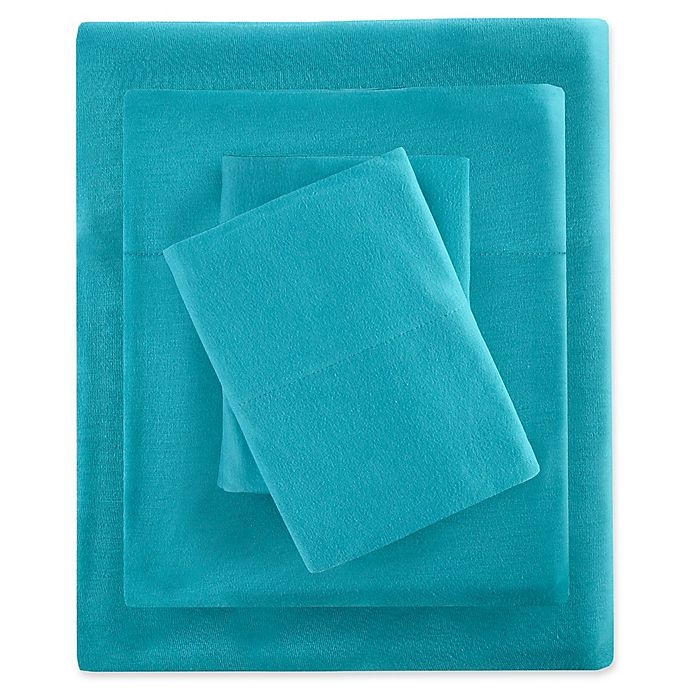 slide 2 of 4, Intelligent Design Cotton Blend Jersey Knit Full Sheet Set - Teal, 1 ct