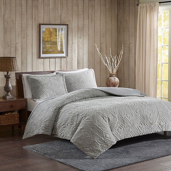 slide 2 of 4, Woolrich Teton Plush King/California King Coverlet Set - Grey, 3 ct