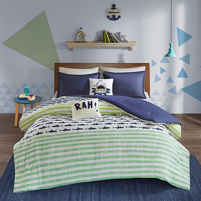 slide 6 of 6, Urban Habitat Kids Finn Twin/Twin XL Duvet Cover Set - Green/Navy, 1 ct