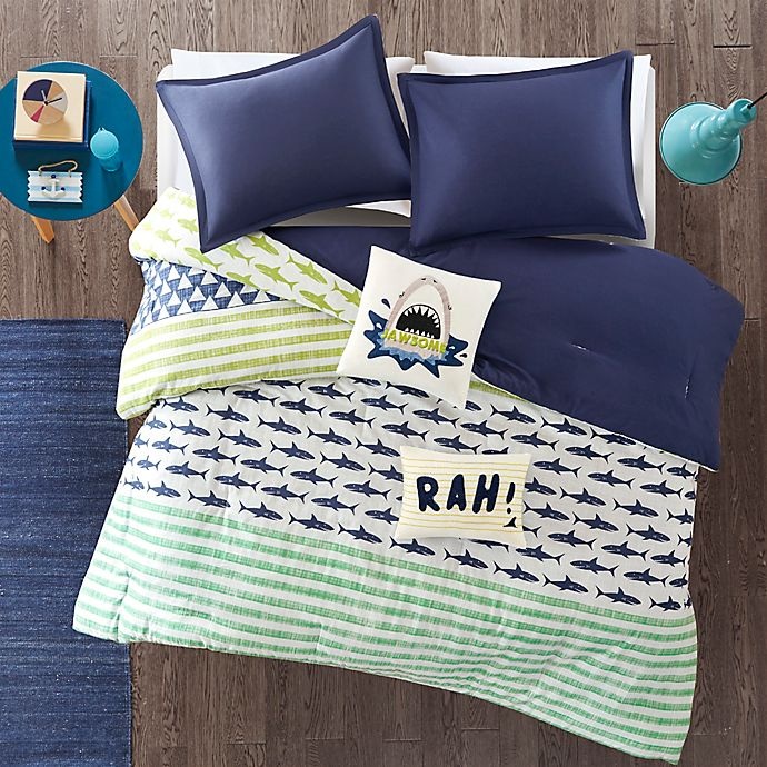 slide 2 of 6, Urban Habitat Kids Finn Twin/Twin XL Duvet Cover Set - Green/Navy, 1 ct