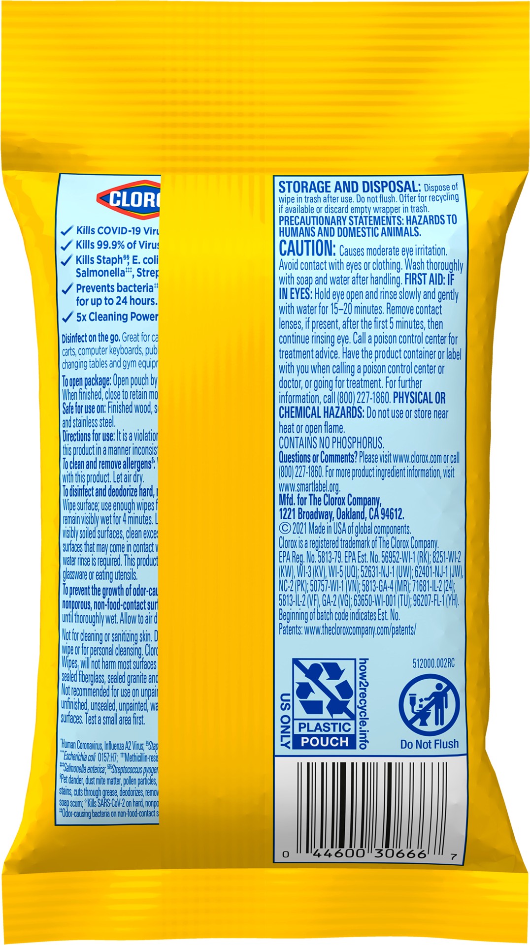 slide 3 of 5, Clorox Disinfecting Wipes On the Go, Bleach Free Travel Wipes - Citrus Blend, 9 Count, 9 ct