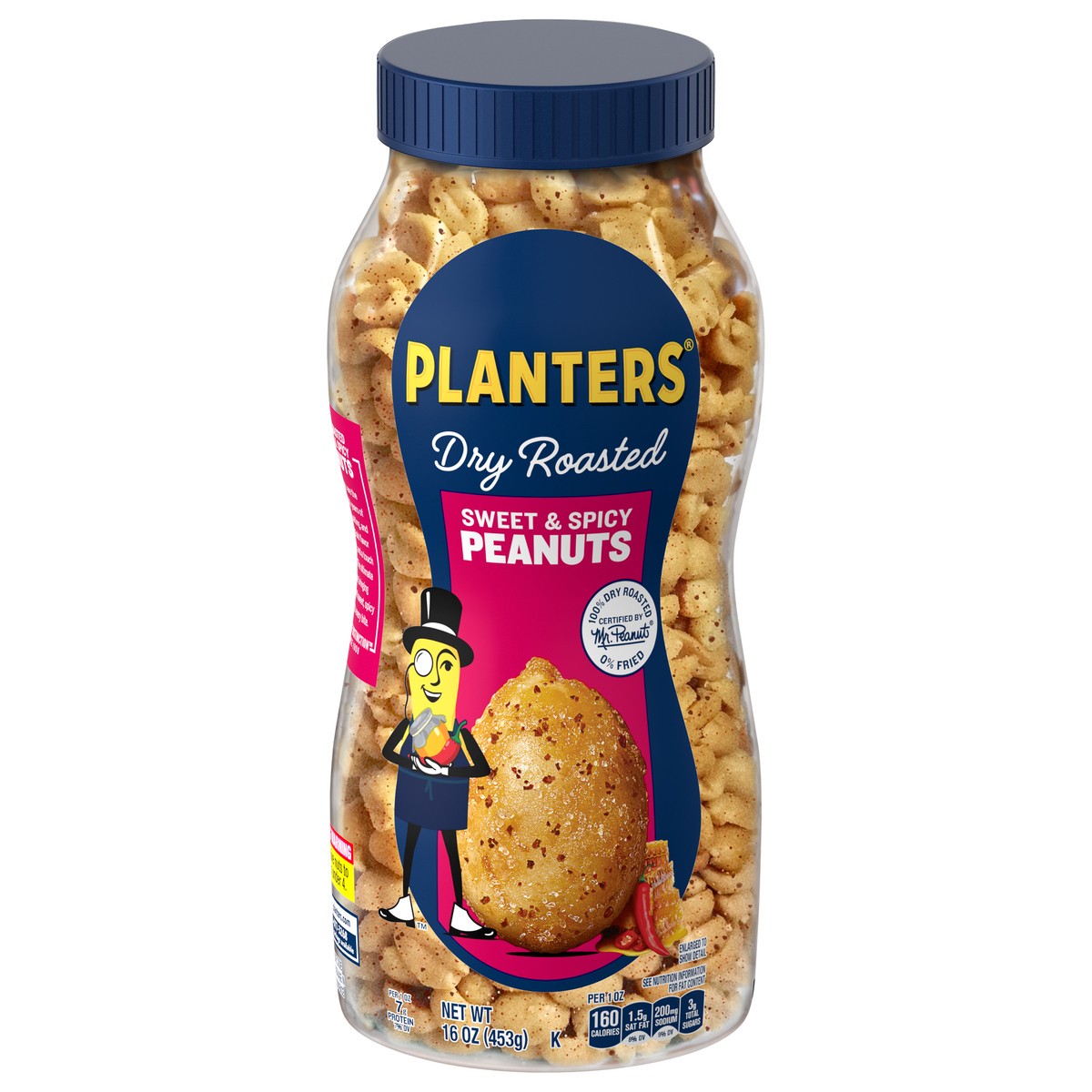 slide 1 of 9, Planters Dry Roasted Sweet & Spicy Peanuts - 16 oz, 16 oz