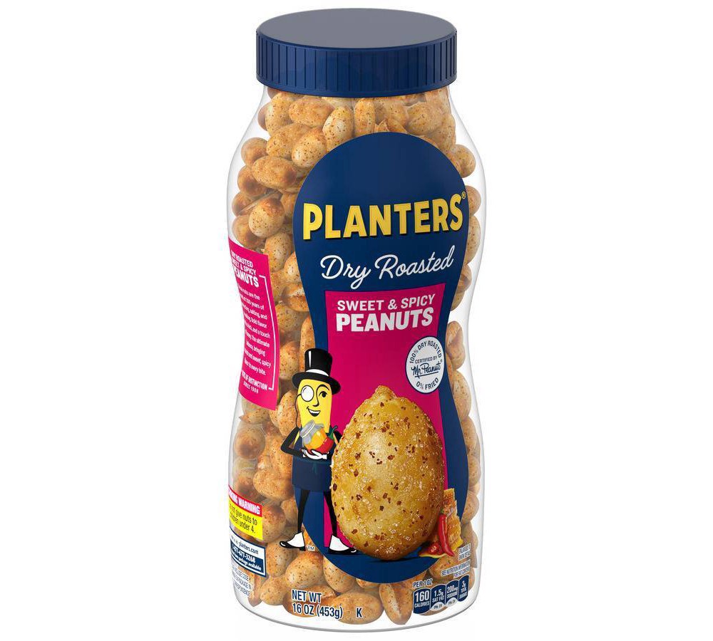 slide 2 of 9, Planters Dry Roasted Sweet & Spicy Peanuts - 16 oz, 16 oz