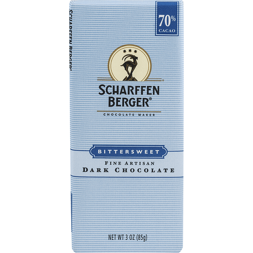 slide 2 of 10, Scharffen Berger 70% Cacao Bittersweet Dark Chocolate Bar, 3 oz