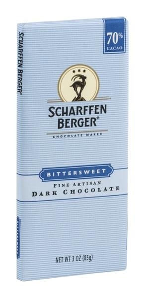 slide 1 of 10, Scharffen Berger 70% Cacao Bittersweet Dark Chocolate Bar, 3 oz