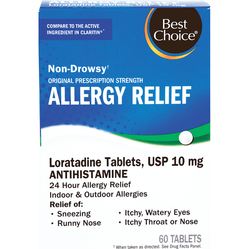 slide 1 of 1, Best Choice Original Prescription Strength Non-Drowsy Allergy Relief, 60 ct