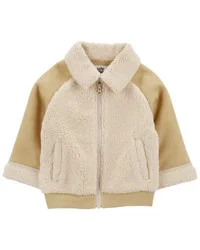 Oshkosh Baby Colorblock Fleece & Sherpa Jacket - Tan Tan 12M