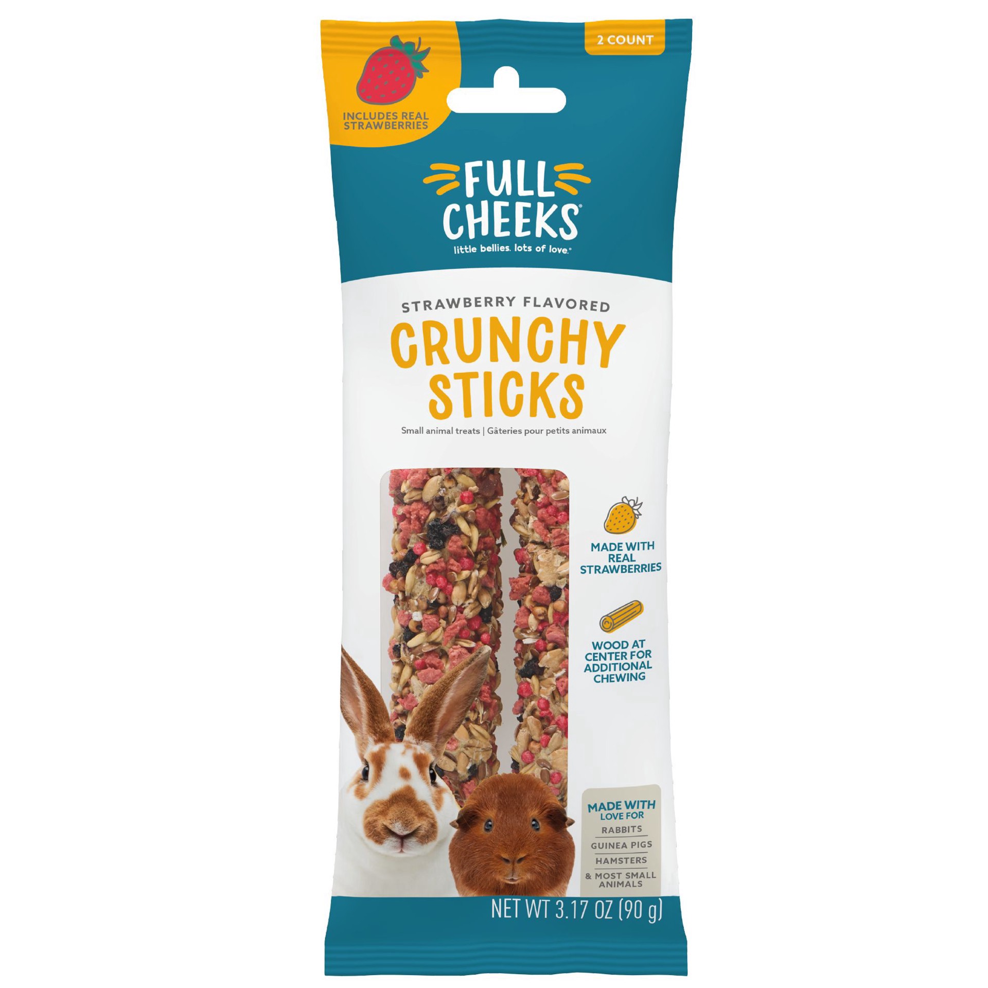slide 1 of 1, Full Cheeks™ Small Pet Crunchy Sticks - Strawberry, 2 ct
