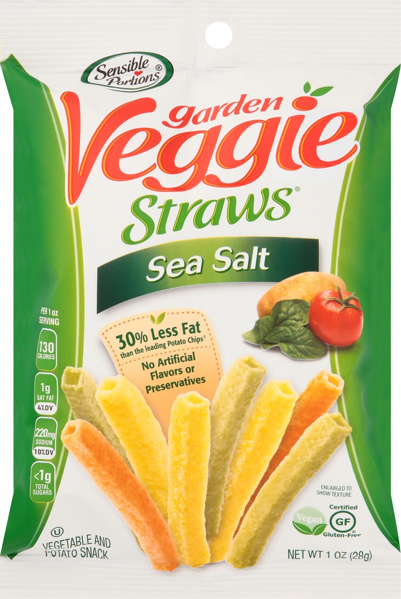 slide 2 of 12, Sensible Portions Garden Veggie Straws Sea Salt Vegetable & Potato Snack 1 oz. Bag, 1 ct