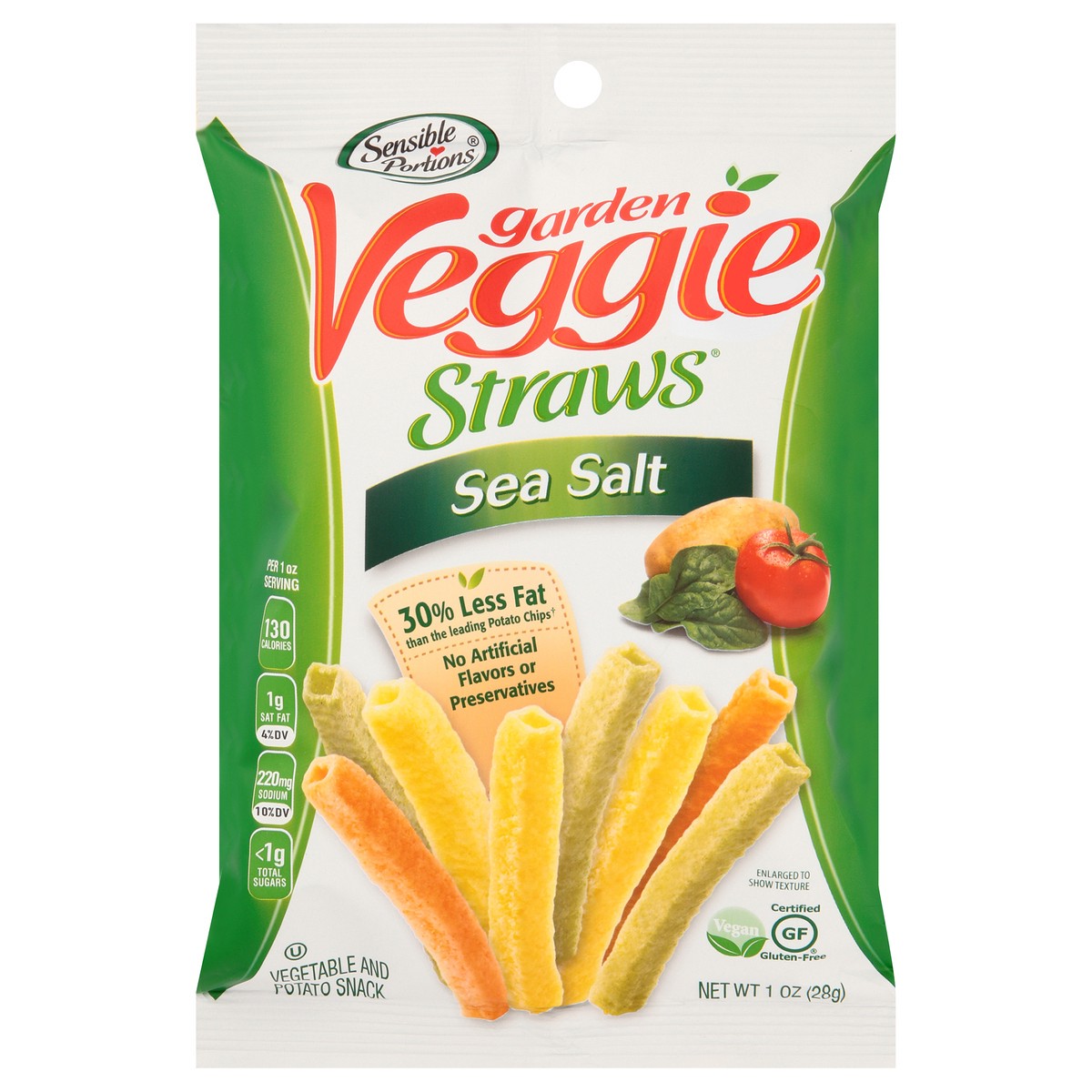 slide 3 of 12, Sensible Portions Garden Veggie Straws Sea Salt Vegetable & Potato Snack 1 oz. Bag, 1 ct