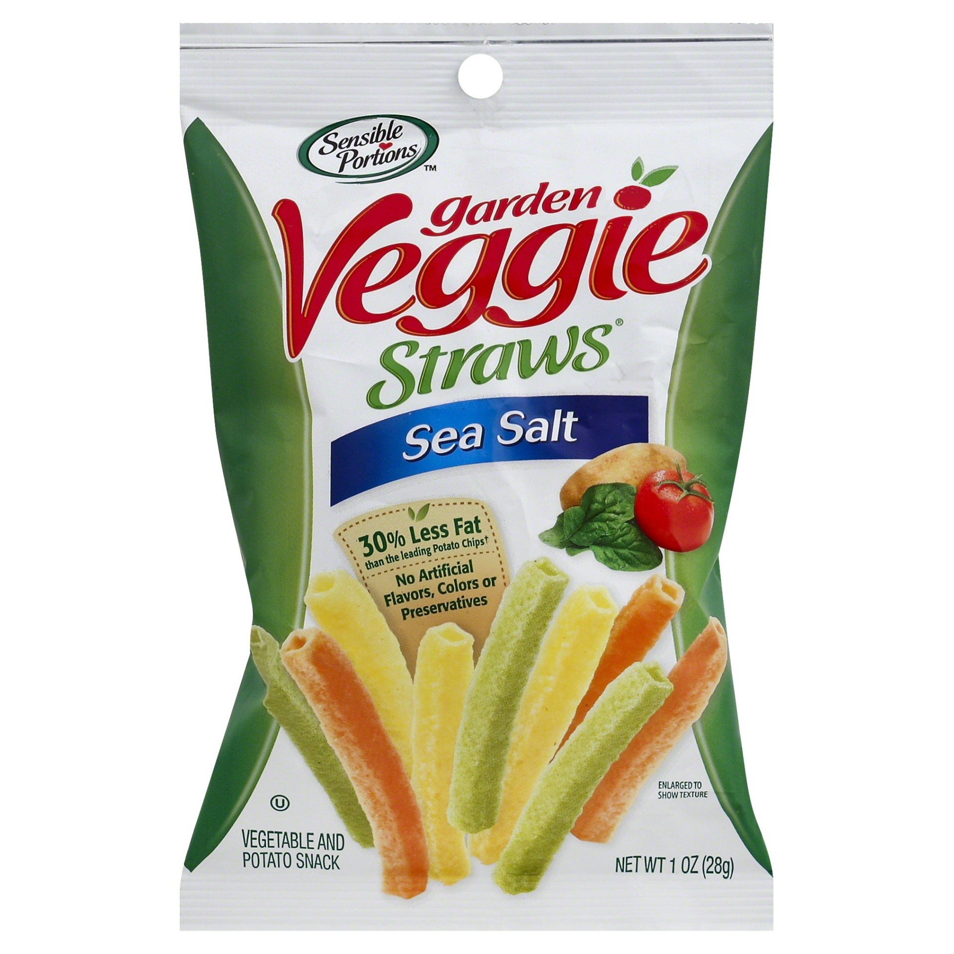Sensible Portions Garden Veggie Sea Salt Straws 1 oz Shipt