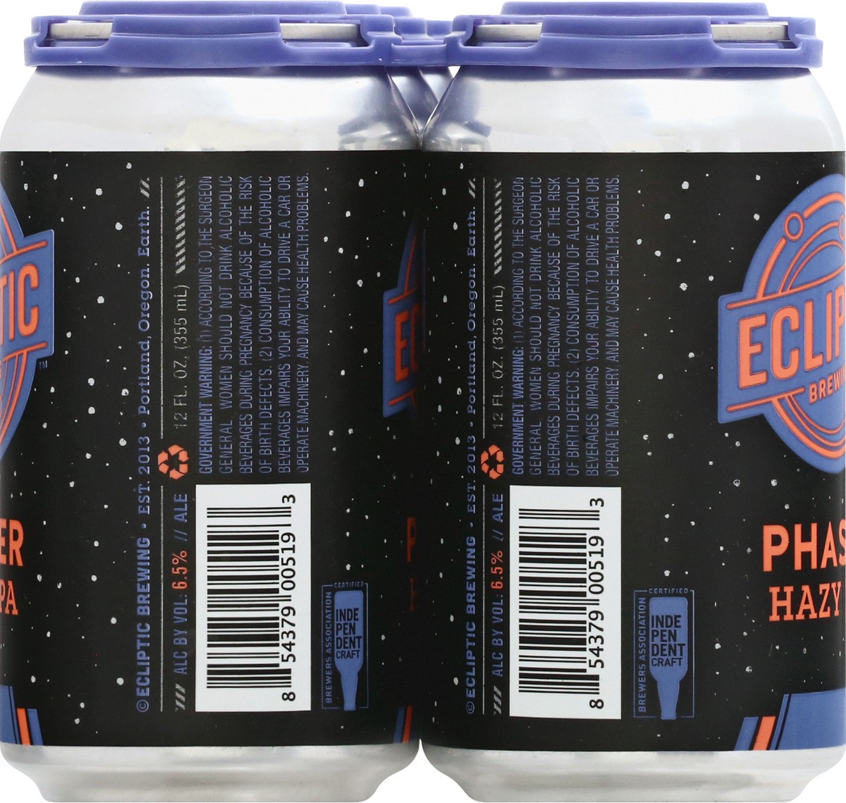 slide 7 of 11, Ecliptic Brewing Phaser Hazy IPA Beer 6 ea, 6 ct; 12 oz