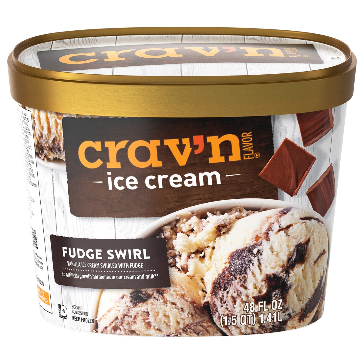 slide 2 of 4, Crav'n Crav'n Ice Cream - Fudge Swirl, 48 fl oz