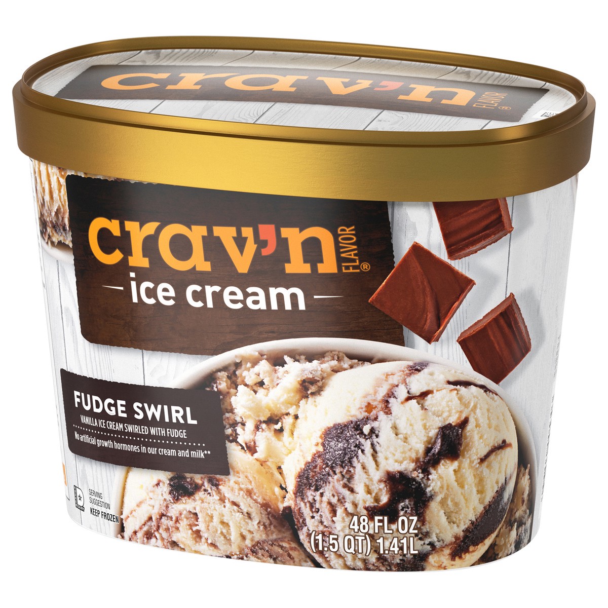 slide 3 of 4, Crav'n Crav'n Ice Cream - Fudge Swirl, 48 fl oz
