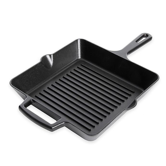 slide 1 of 1, Artisanal Kitchen Supply Pre-Seasoned Cast Iron Square Grill Pan, 10 in