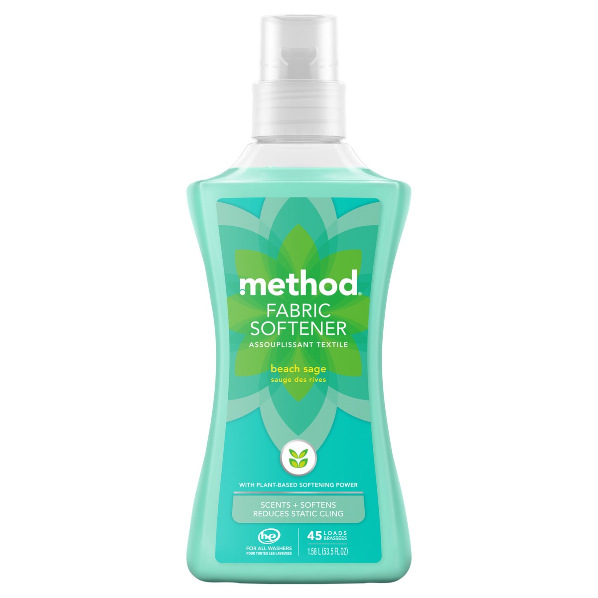 slide 2 of 6, method Fabric Softener, Beach Sage, 53.5 Ounces, 45 Loads, 53.50 fl oz