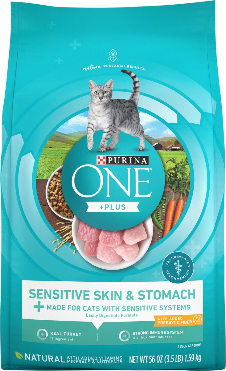 slide 4 of 16, Purina ONE Sensitive Systems Adult Premium Cat Food, 3.5 lb