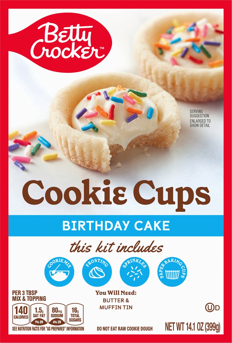 slide 9 of 14, Betty Crocker Ready to Bake Birthday Cake Cookie Cups, 14.1 oz, 14 oz