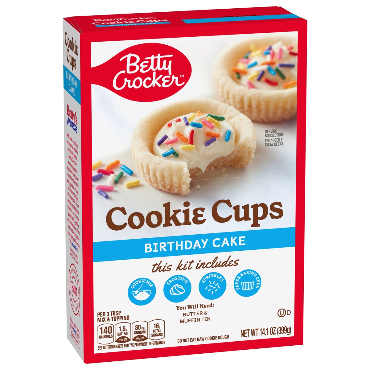 slide 2 of 14, Betty Crocker Ready to Bake Birthday Cake Cookie Cups, 14.1 oz, 14 oz