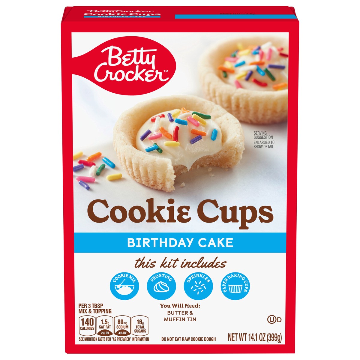 slide 11 of 14, Betty Crocker Ready to Bake Birthday Cake Cookie Cups, 14.1 oz, 14 oz