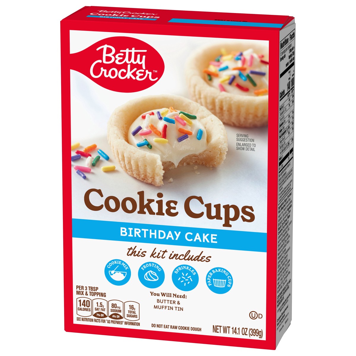 slide 6 of 14, Betty Crocker Ready to Bake Birthday Cake Cookie Cups, 14.1 oz, 14 oz