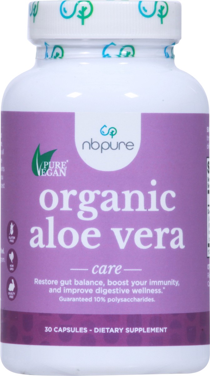 slide 5 of 9, NBPure Care Organic Aloe Vera 30 Capsules, 30 ct