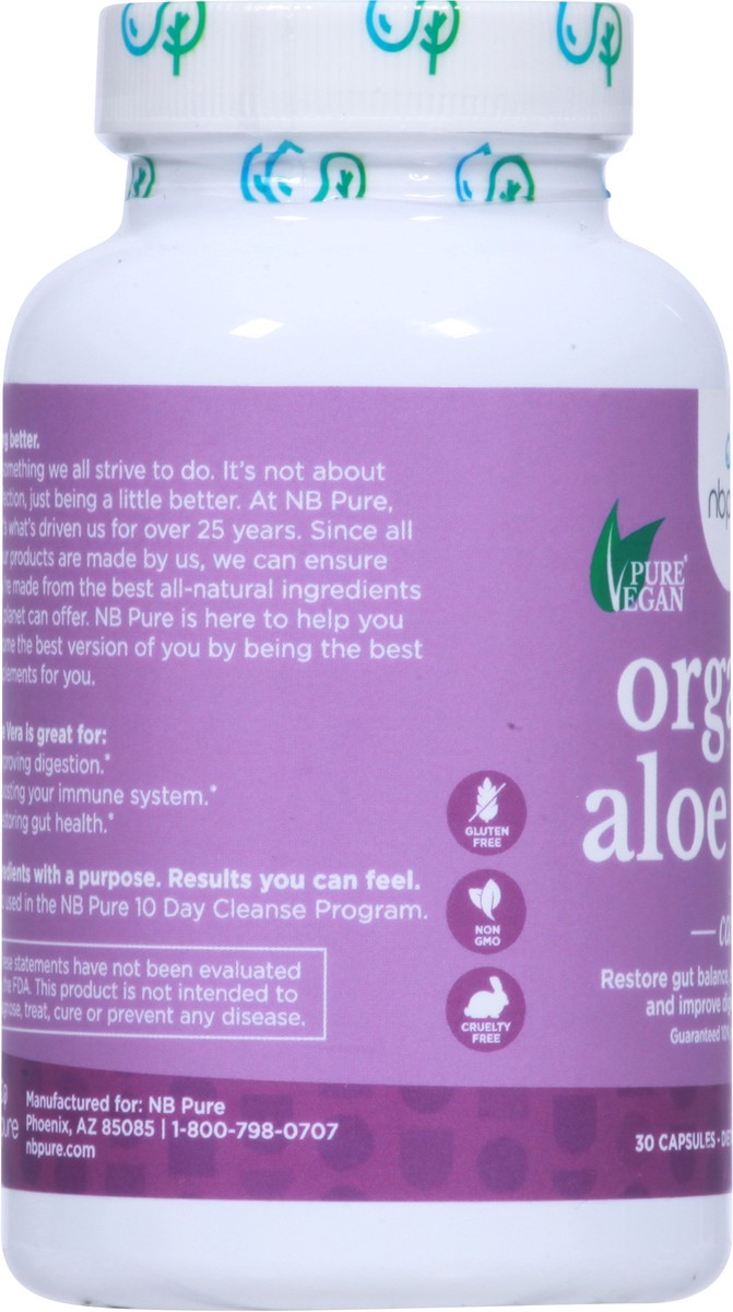 slide 3 of 9, NBPure Care Organic Aloe Vera 30 Capsules, 30 ct