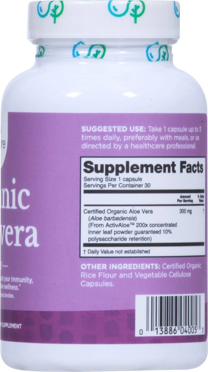 slide 4 of 9, NBPure Care Organic Aloe Vera 30 Capsules, 30 ct