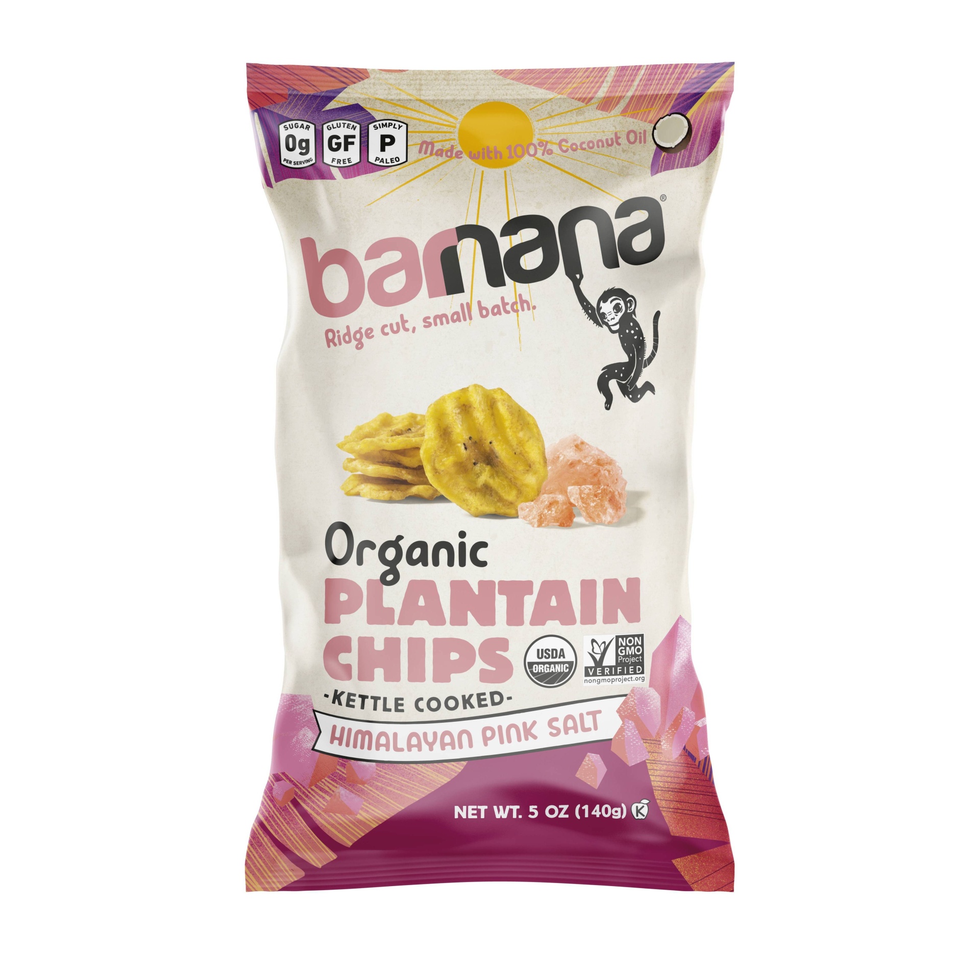 slide 1 of 1, Barnana Organic Himalayan Pink Sea Salt Plantain Chips, 5 oz