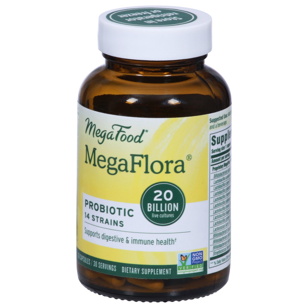 slide 3 of 9, MegaFood MegaFlora Probiotic 30 Capsules, 30 ct