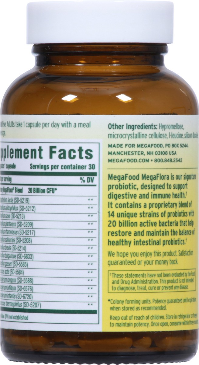 slide 5 of 9, MegaFood MegaFlora Probiotic 30 Capsules, 30 ct