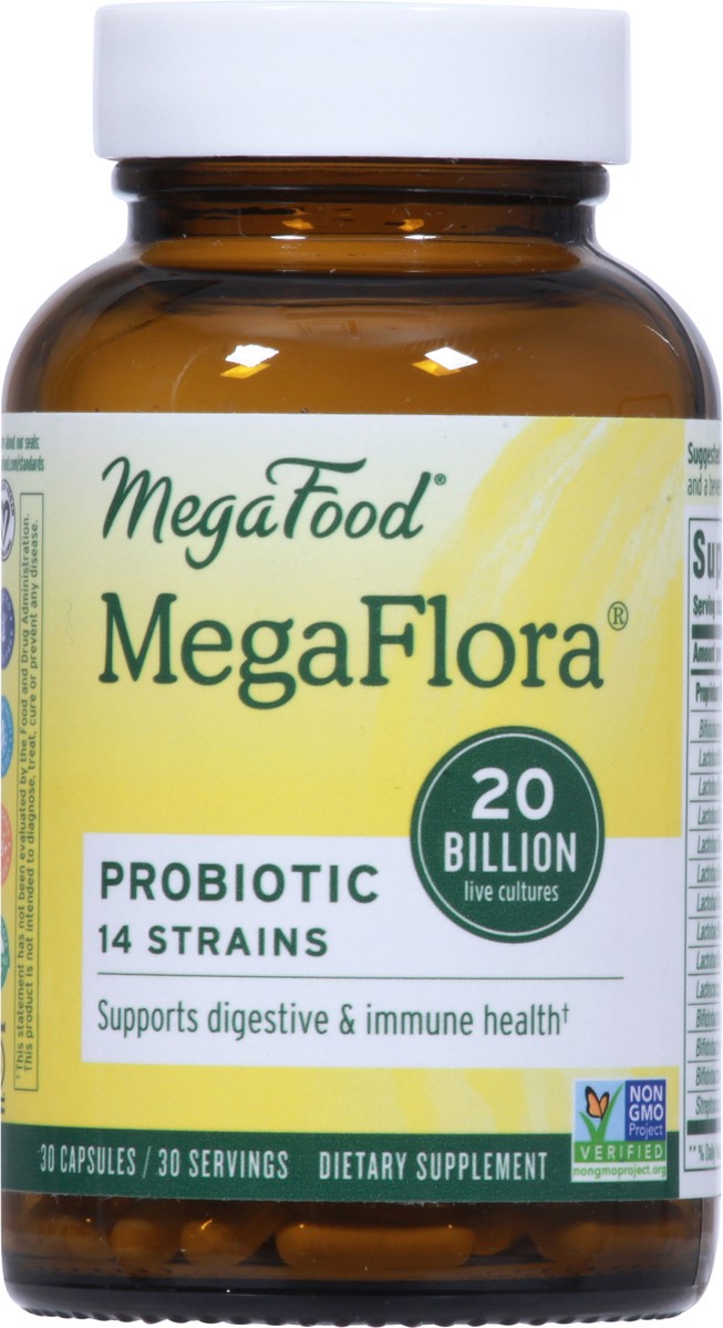 slide 6 of 9, MegaFood MegaFlora Probiotic 30 Capsules, 30 ct