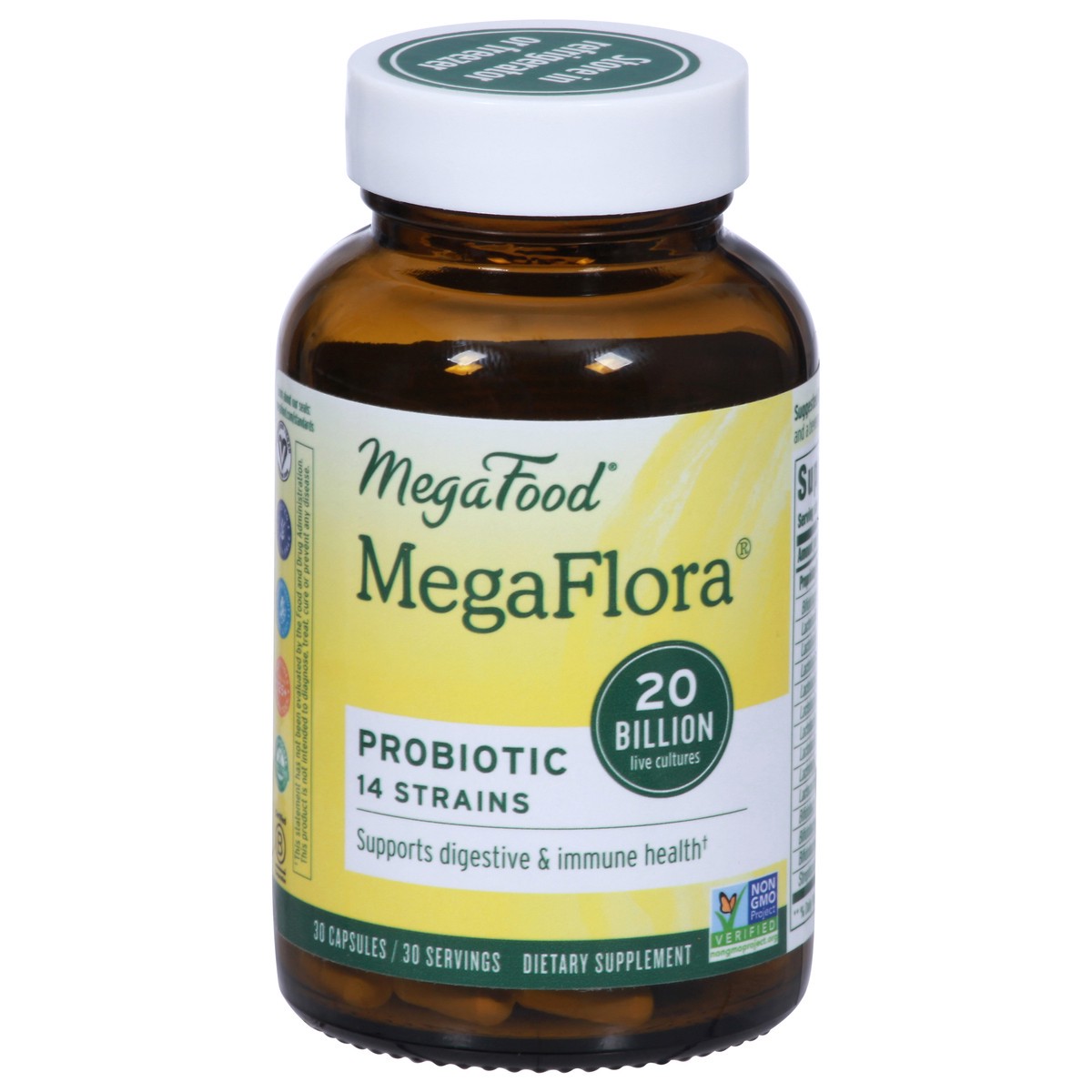 slide 1 of 9, MegaFood MegaFlora Probiotic 30 Capsules, 30 ct