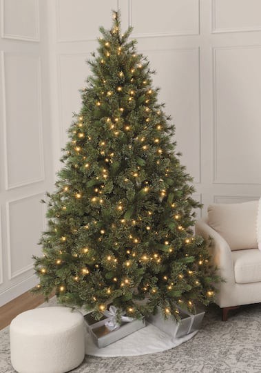 slide 1 of 8, 9ft. Pre-Lit Jackson Fir Artificial Christmas Tree, Warm White Led Lights By Ashland, 9 ft