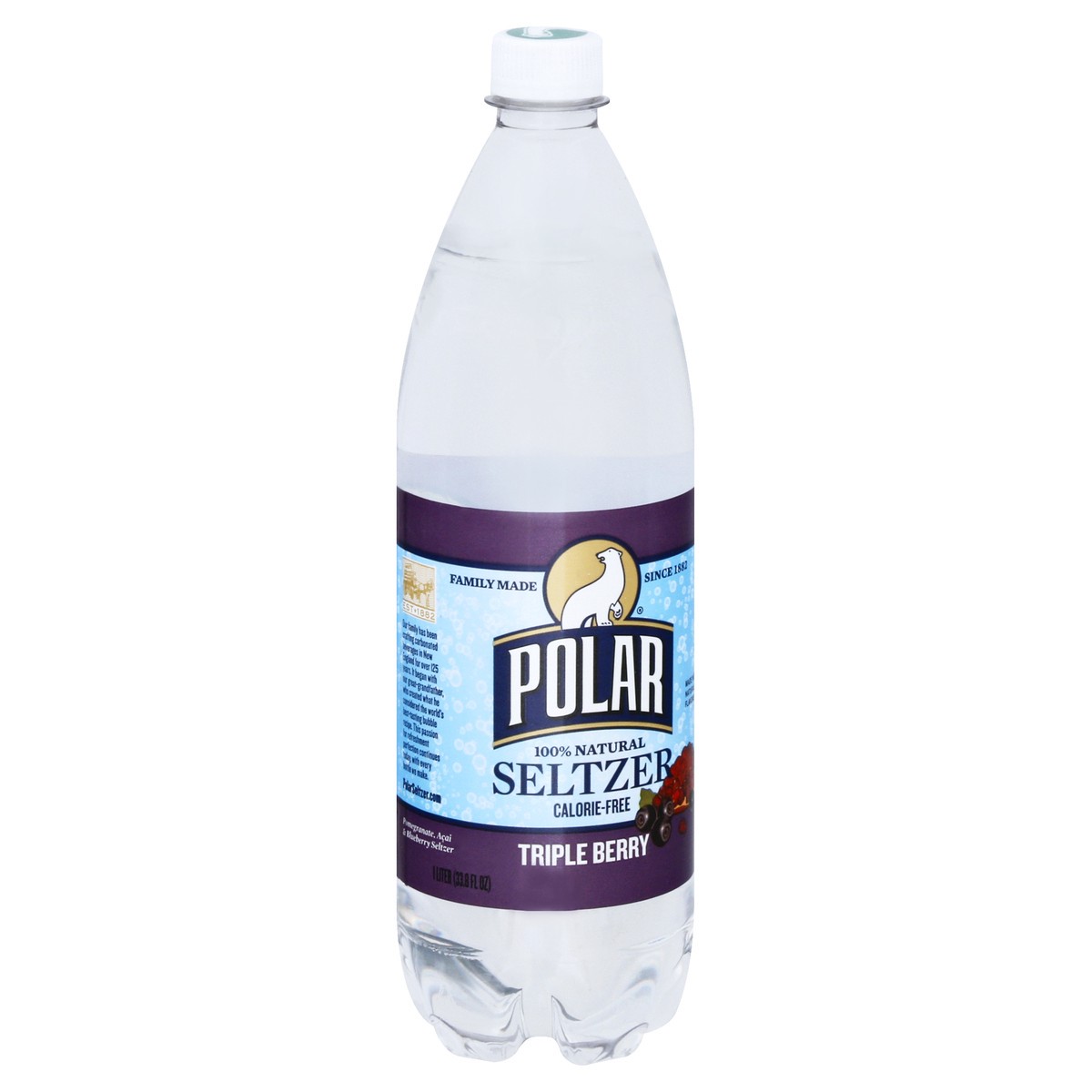 slide 8 of 10, Polar Triple Berry Seltzer Water - 1 liter, 1 liter