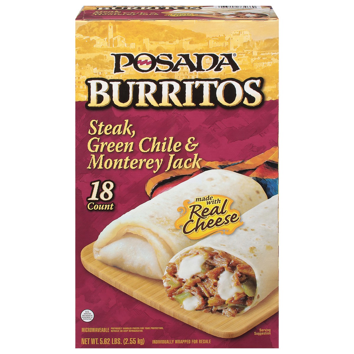 slide 1 of 11, Posada Green Chile & Monterey Jack Burritos 18 ea, 18 ct