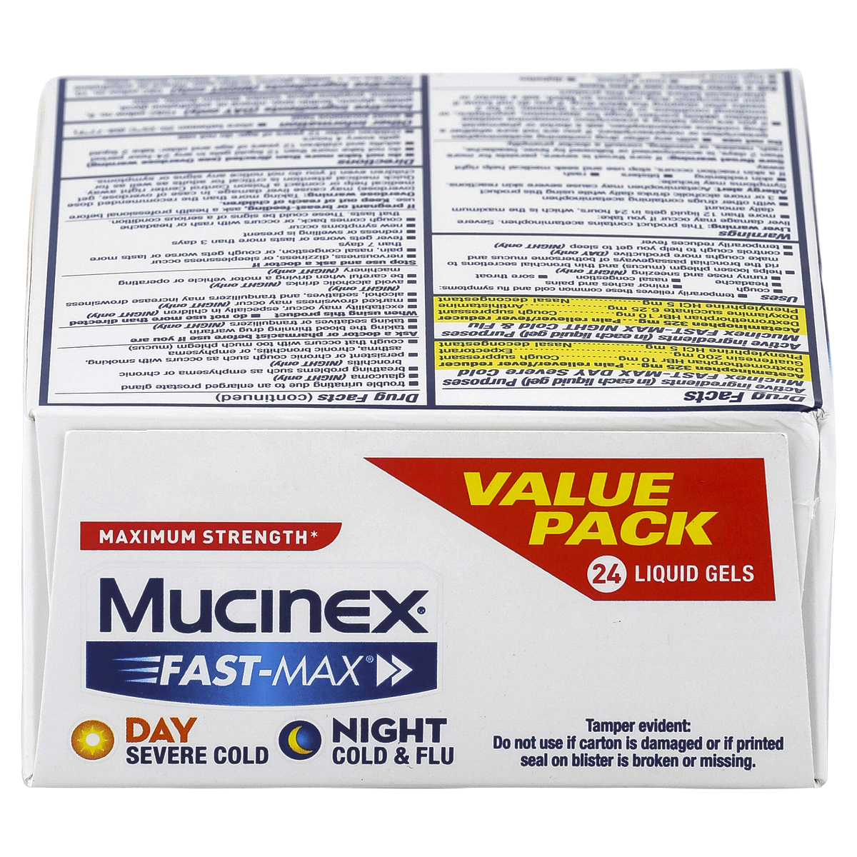 slide 2 of 6, Mucinex Fast-Max Day & Night Cold Flu & Sore Throat Liquid Gels, 24 ct