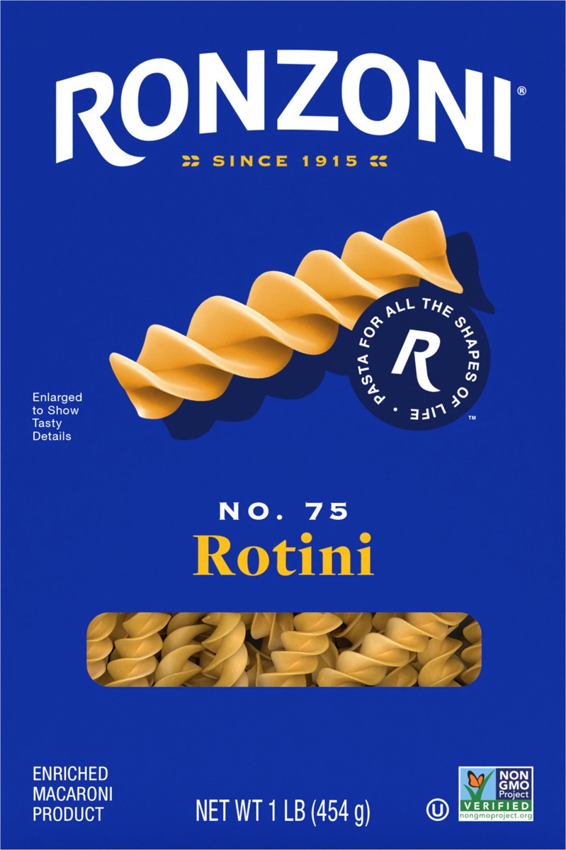slide 6 of 9, Ronzoni Rotini, 16 oz, Non-GMO Spiral Corkscrew Pasta, 1 lb