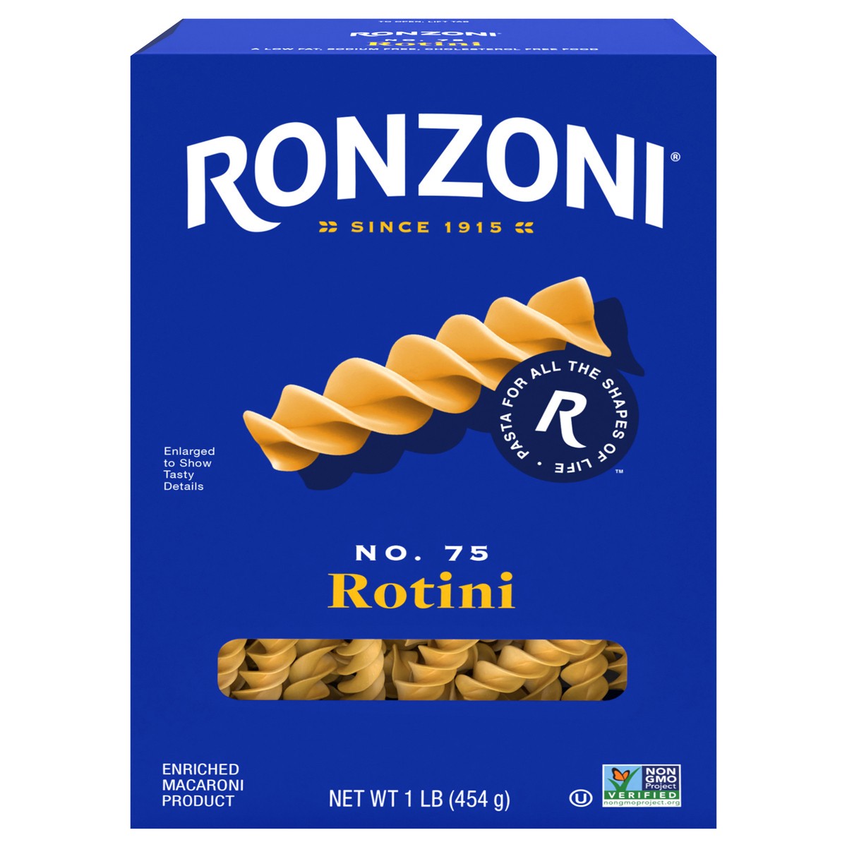 slide 1 of 9, Ronzoni Rotini, 16 oz, Non-GMO Spiral Corkscrew Pasta, 1 lb