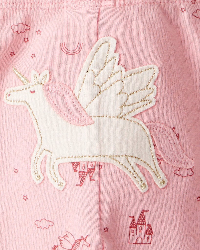 slide 2 of 5, Carter's Carters Baby Girl 3-Piece Unicorn Star Print Cotton Long-Sleeve Bodysuit & Pant Set - Pink/White Pink/White 3M, 3 pc