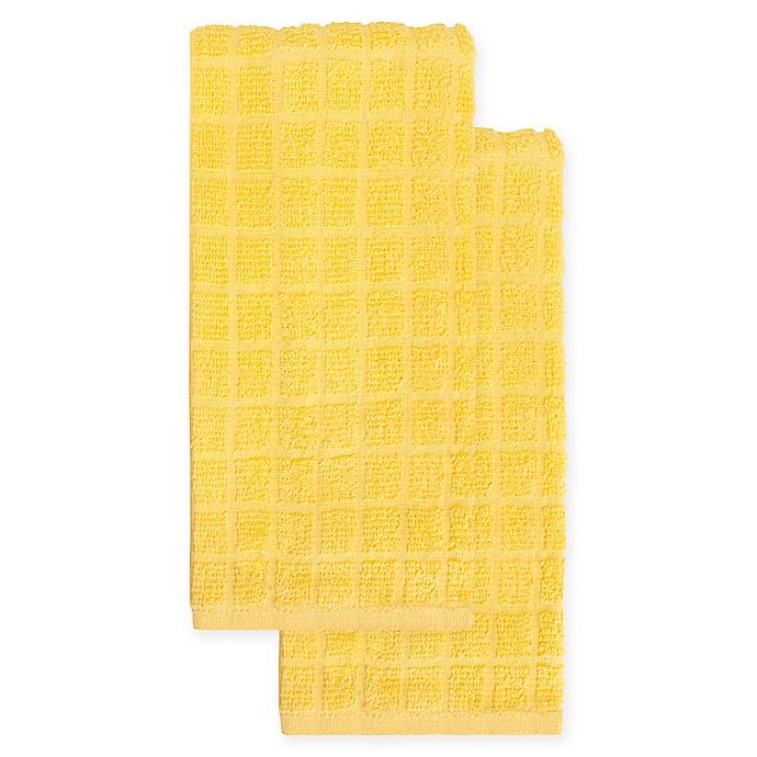 slide 1 of 1, KitchenSmart Colors Solid Kitchen Towels - Daffodil, 2 ct