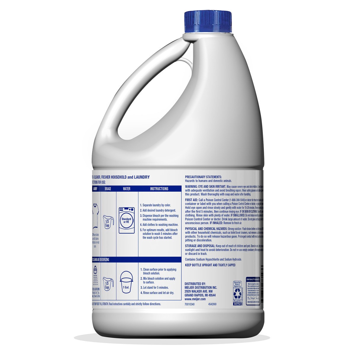 slide 6 of 13, Meijer Low Splash Bleach, Lemon Scent, 81 oz