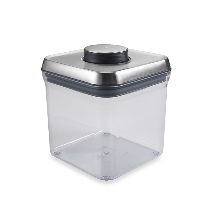 slide 1 of 3, OXO SteeL POP Square Food Storage Container, 2.4 qt