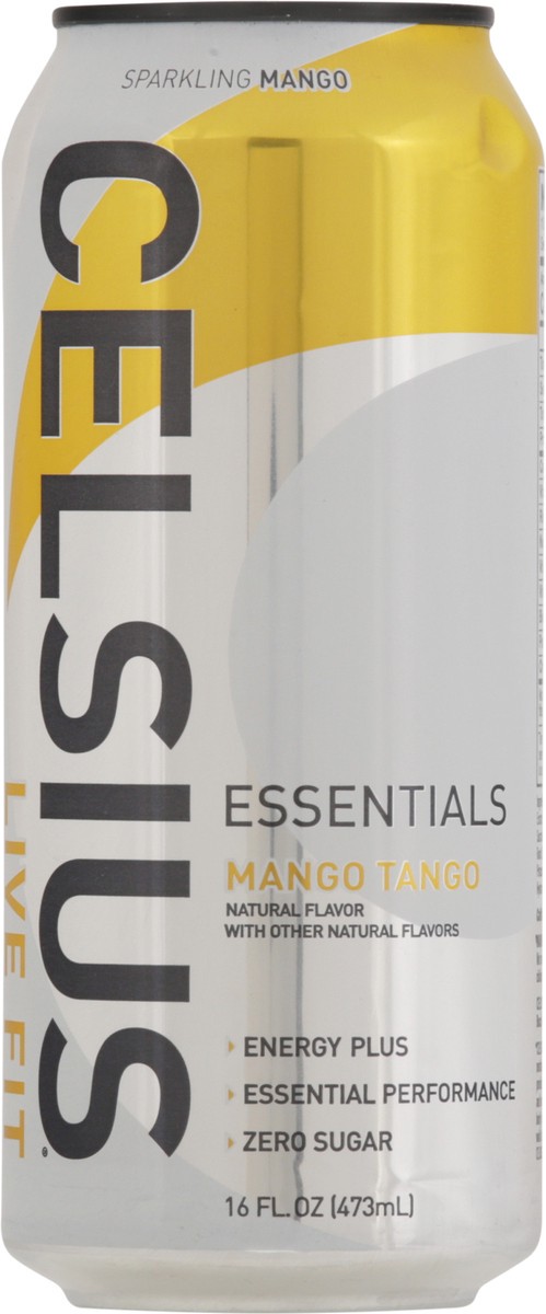slide 7 of 14, CELSIUS ESSENTIALS, Sparkling Mango Tango, Performance Energy Drink 16 Fl Oz Single Can, 16 fl oz