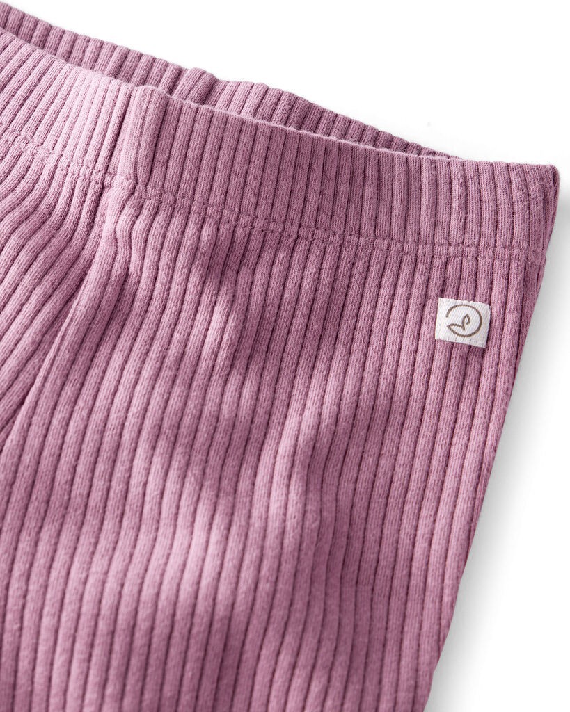 slide 3 of 5, Littleplanet Toddler 2-Pack Organic Cotton Rib Leggings Botanic Muse, Plum Purple 3T, 1 ct