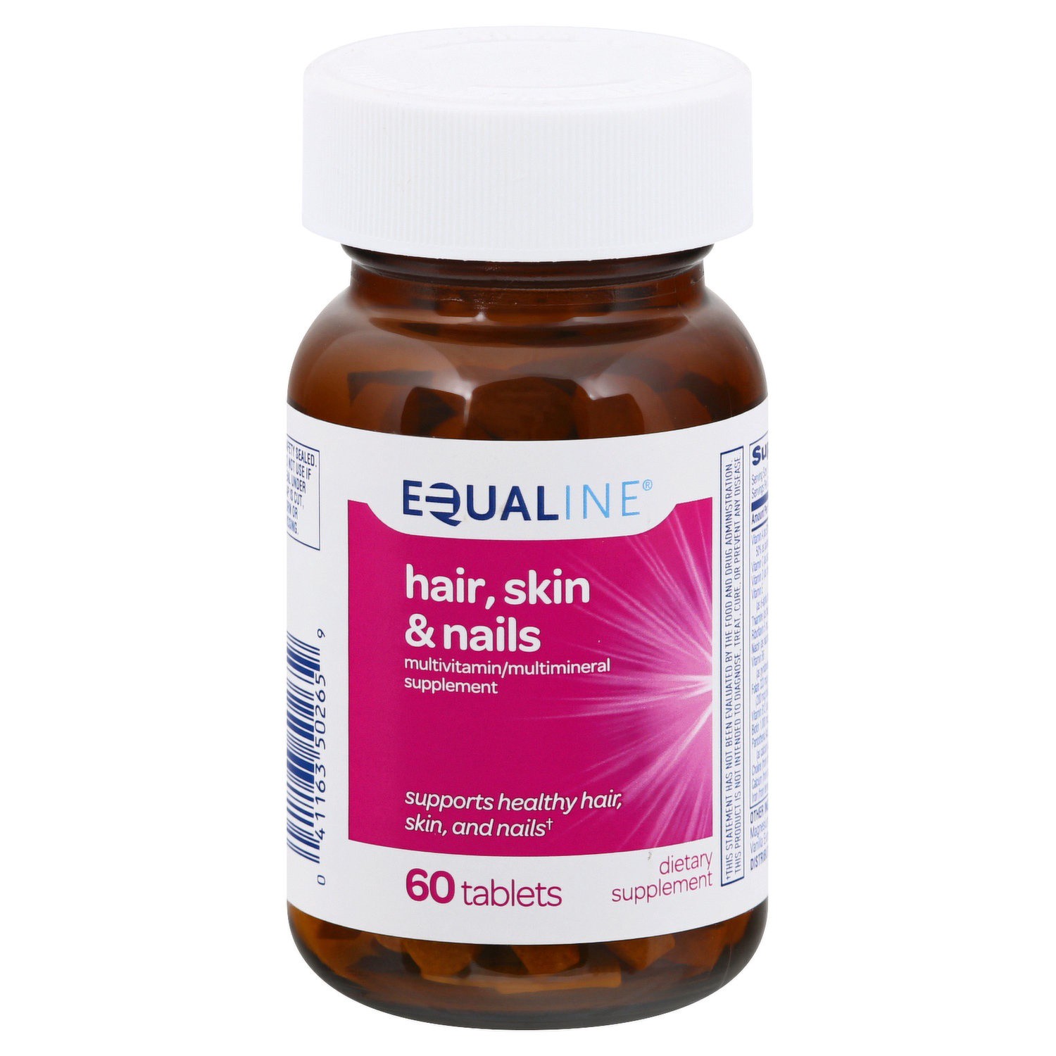 slide 1 of 1, Equaline Hair Skin And Nails Supplement, 60 ct