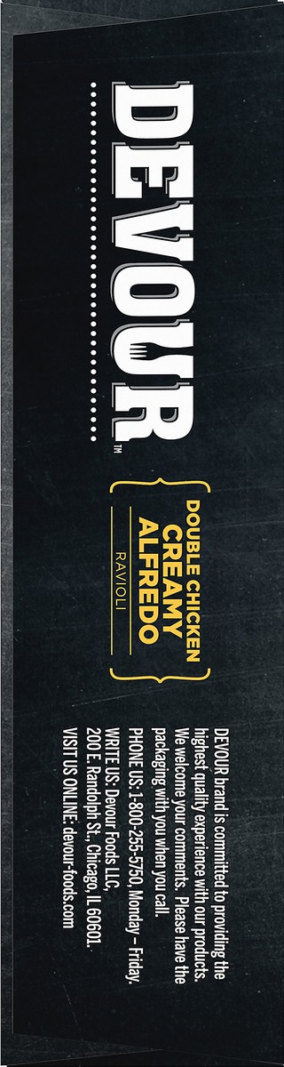 slide 7 of 9, DEVOUR Double Chicken Creamy Alfredo Ravioli 9.8 oz. Box, 9.8 oz
