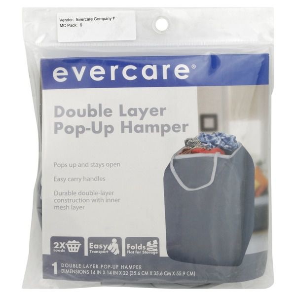 slide 1 of 1, Evercare Double Layer Pop-Up Hamper, 1 ct